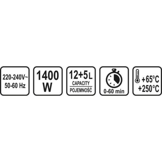 Халогенна фурна LUND, 1400 W, 12 + 5 L